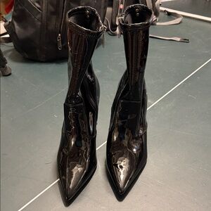Guess Black Patent Heeled Boots